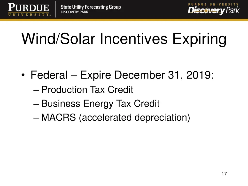 wind solar incentives expiring