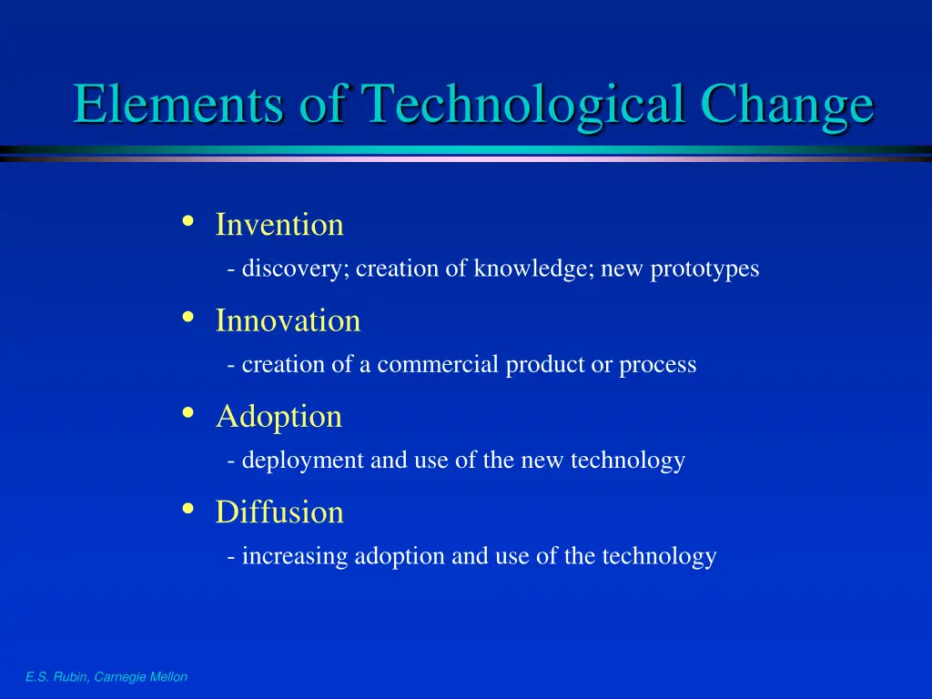 elements of technological change