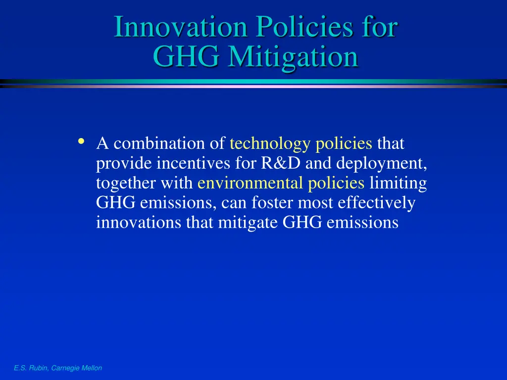 innovation policies for ghg mitigation
