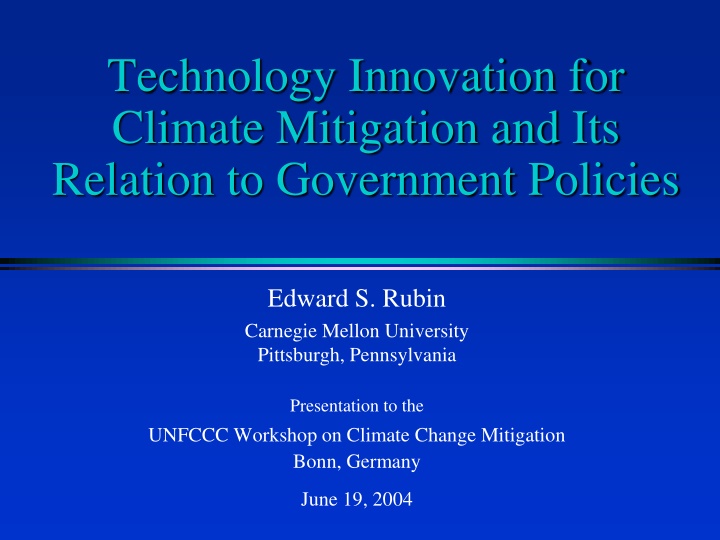 technology innovation for climate mitigation
