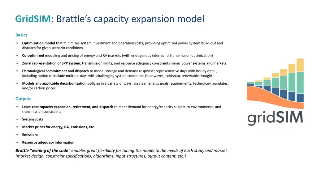 gridsim brattle s capacity expansion model
