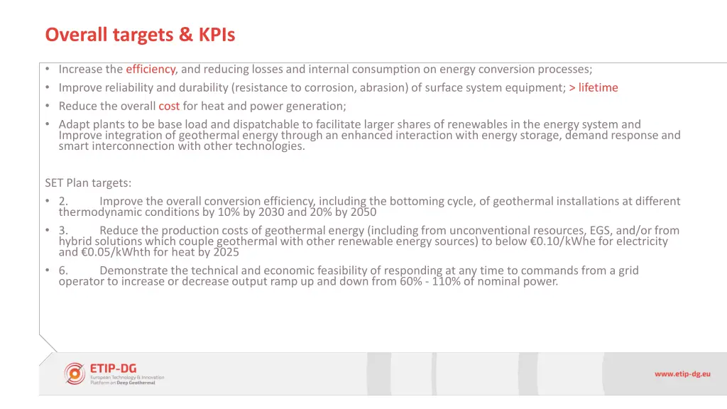 overall targets kpis