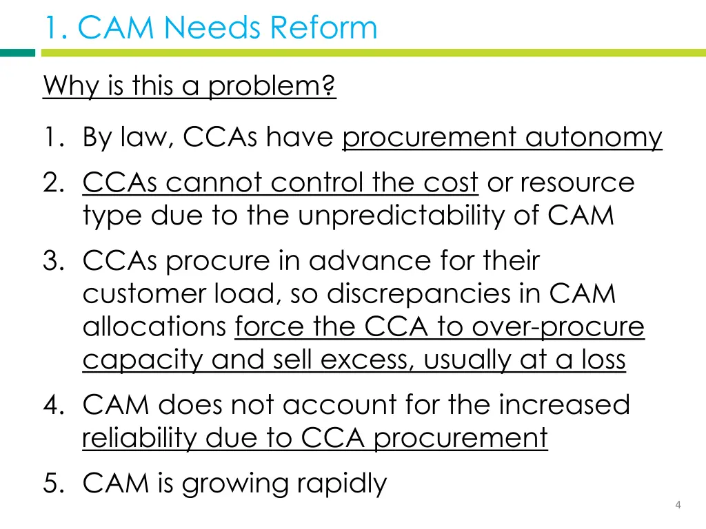 1 cam needs reform 1