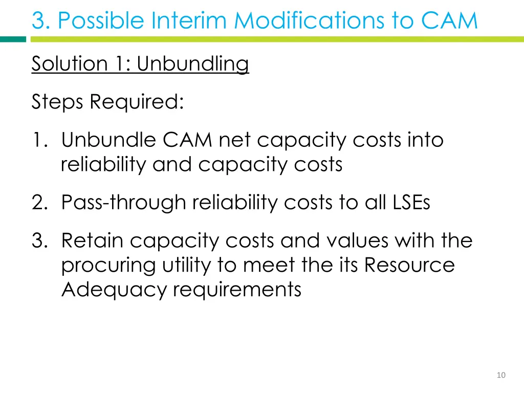 3 possible interim modifications to cam