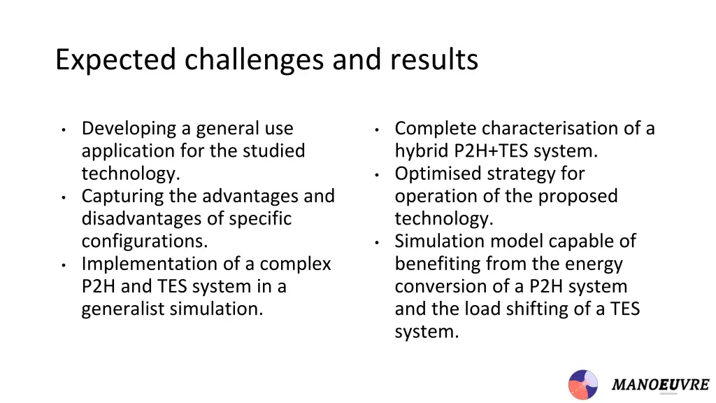 expected challenges and results
