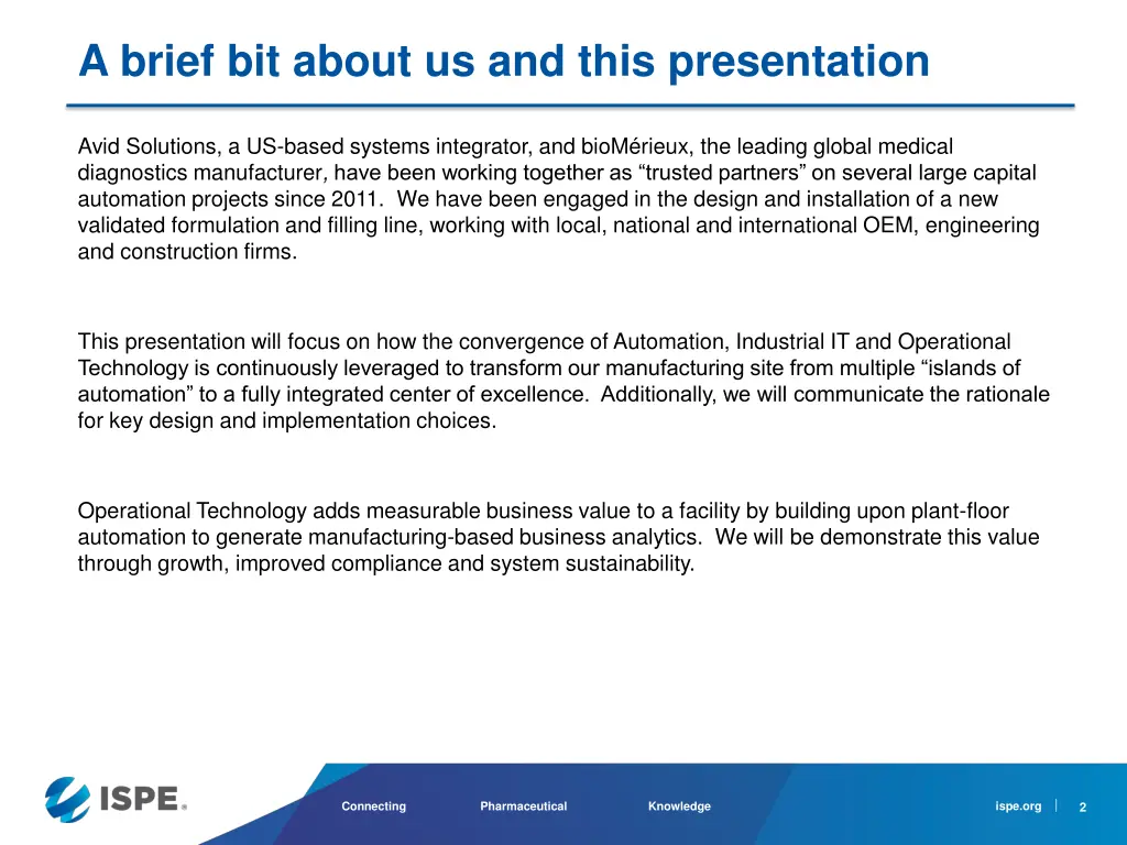 a brief bit about us and this presentation