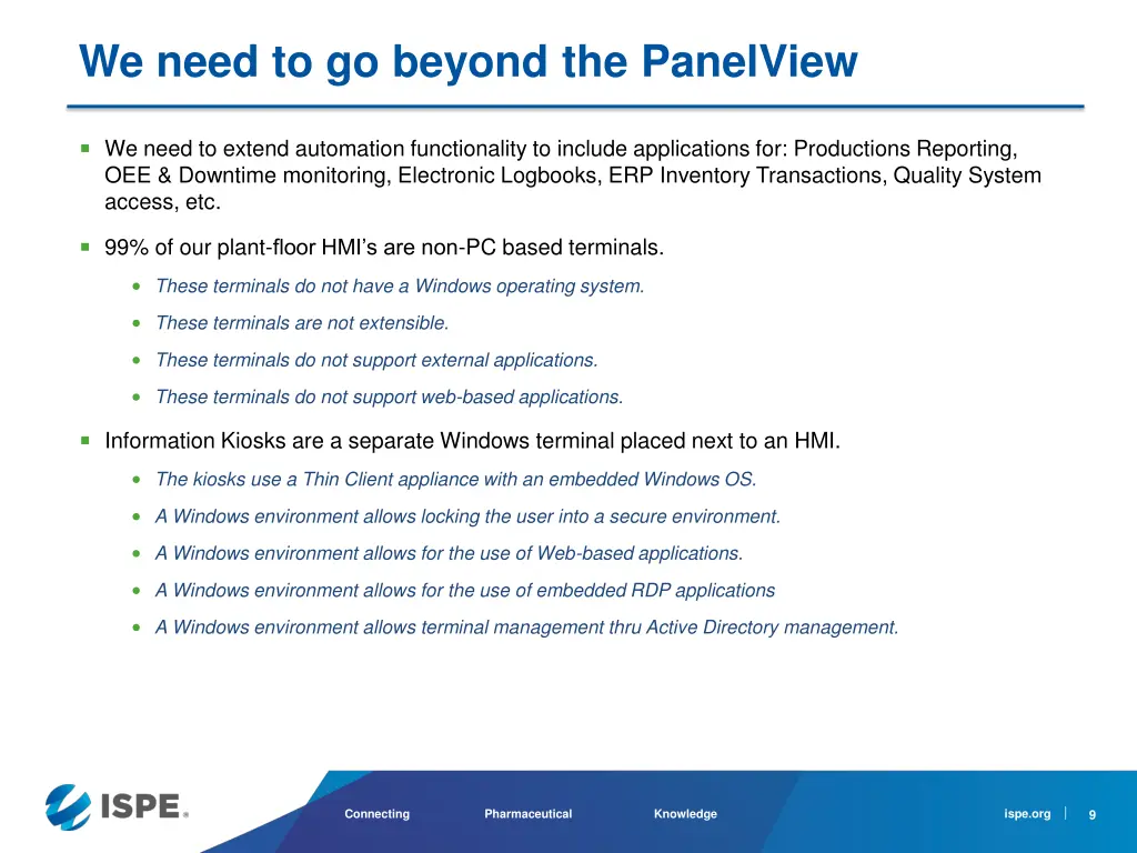 we need to go beyond the panelview