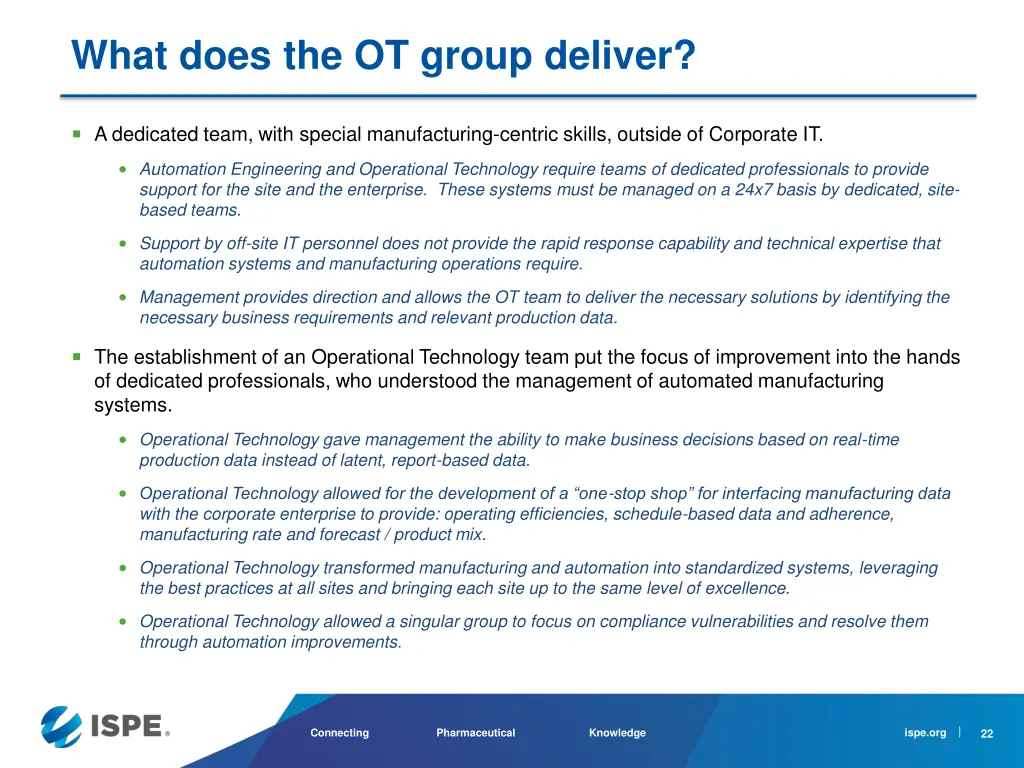 what does the ot group deliver