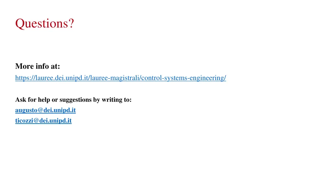 questions