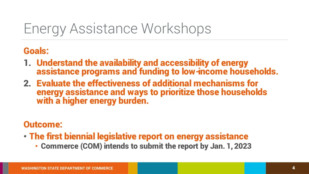 energy assistance workshops