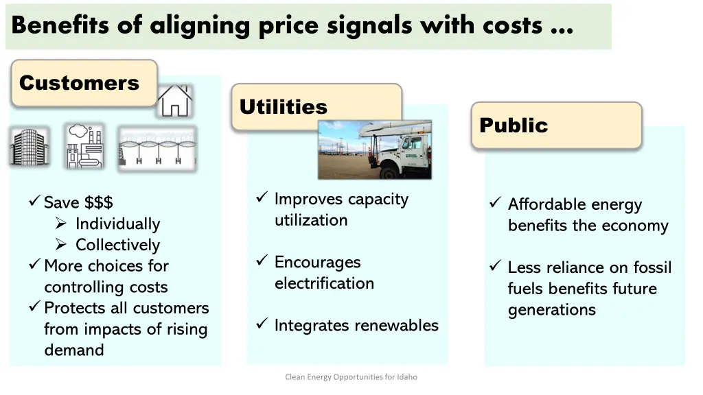 benefits of aligning price signals with costs