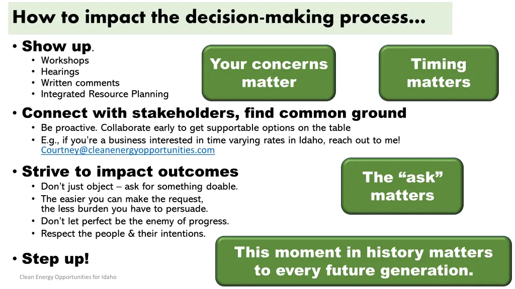 how to impact the decision making process show