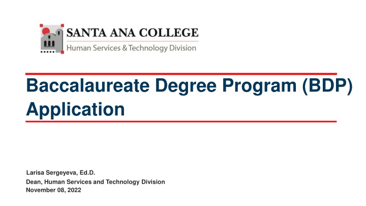 baccalaureate degree program bdp application