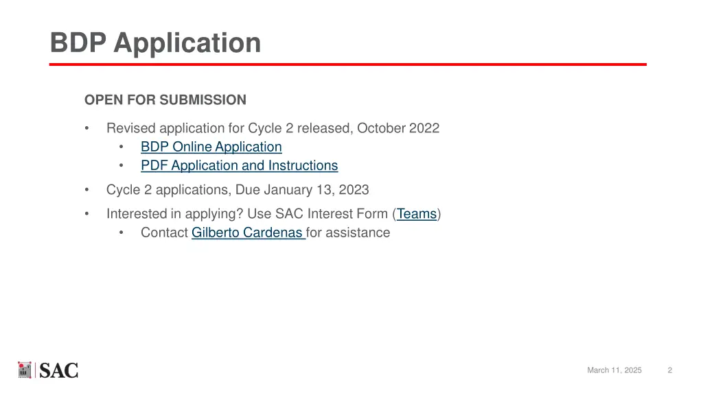 bdp application