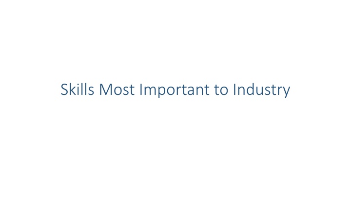 skills most important to industry