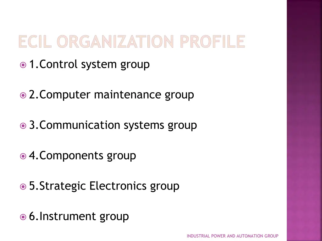 ecil organization profile
