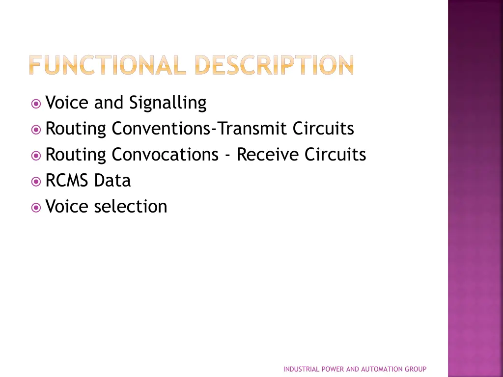 functional description