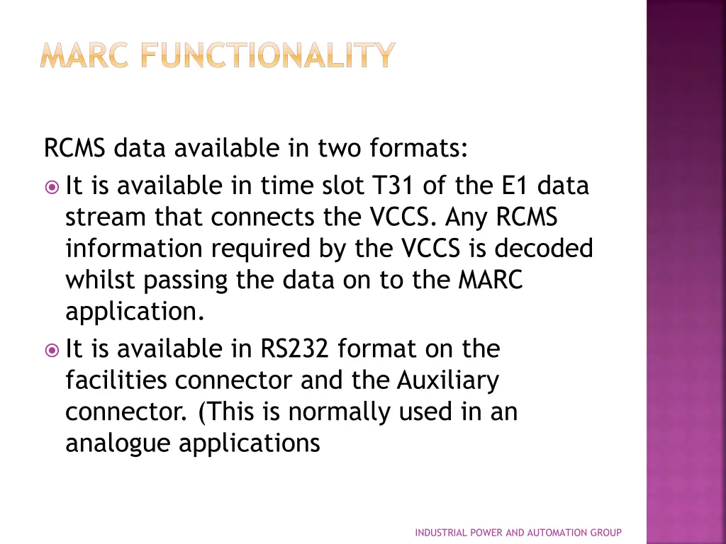 marc functionality