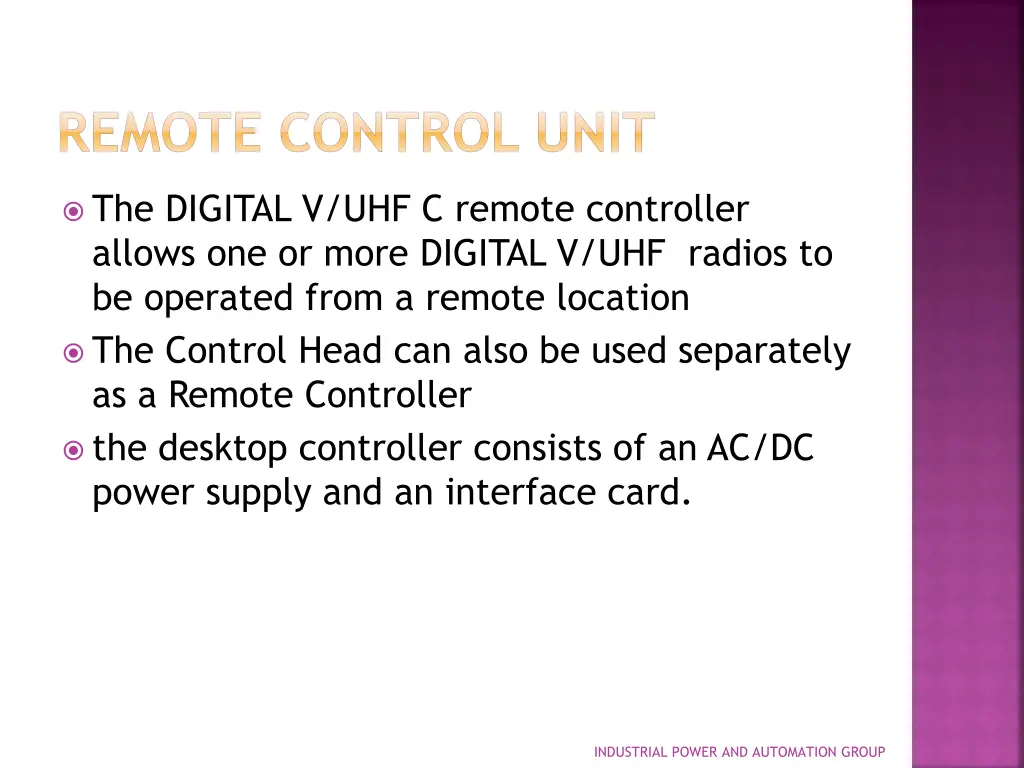 remote control unit