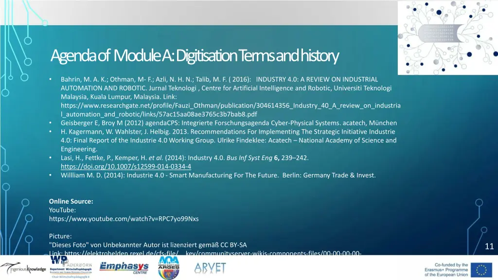 agenda of module a digitisation t erms and history