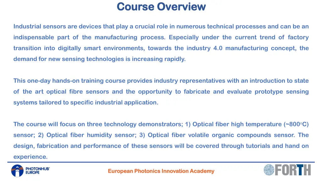 course overview course overview