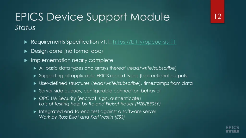 epics device support module status