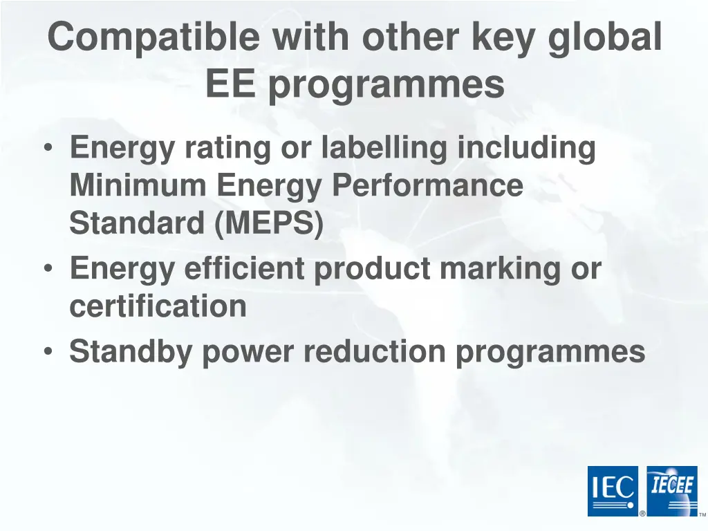 compatible with other key global ee programmes