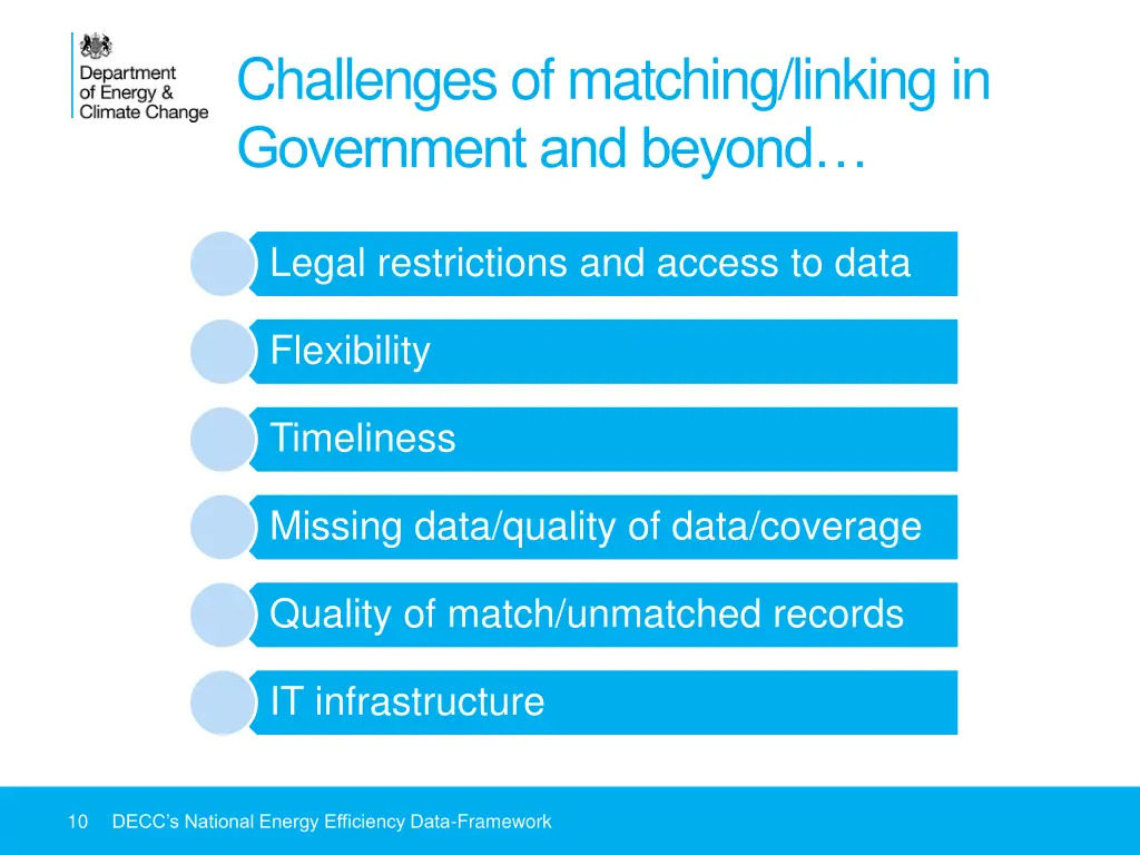 challenges of matching linking in government