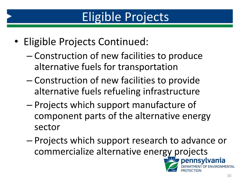 eligible projects 1
