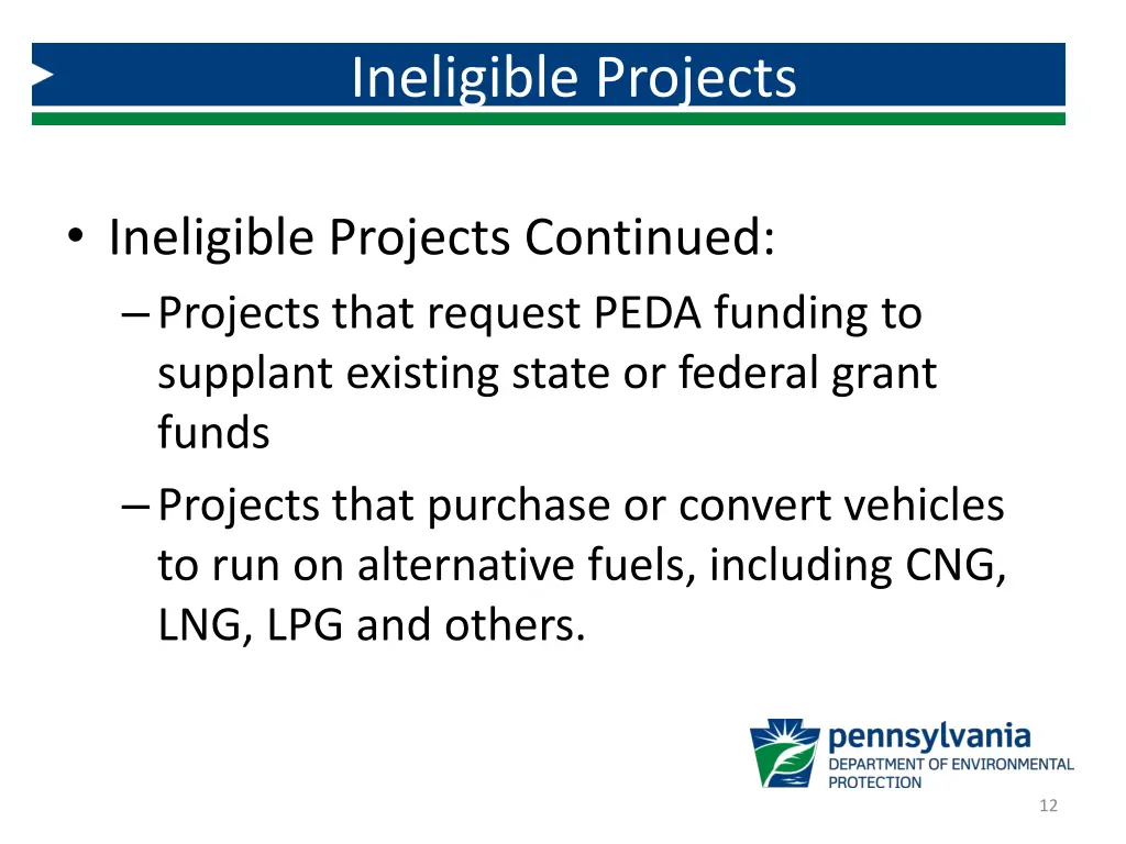 ineligible projects 1