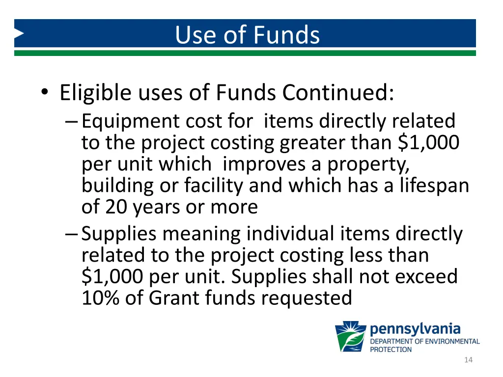 use of funds 1