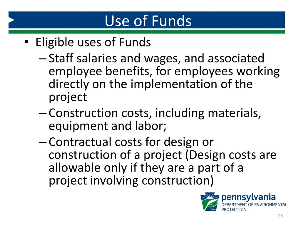 use of funds