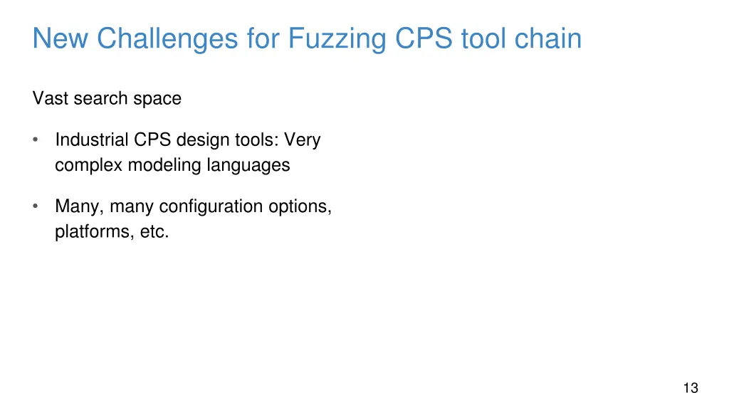 new challenges for fuzzing cps tool chain 3