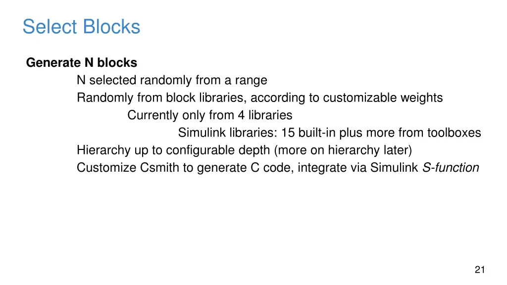 select blocks