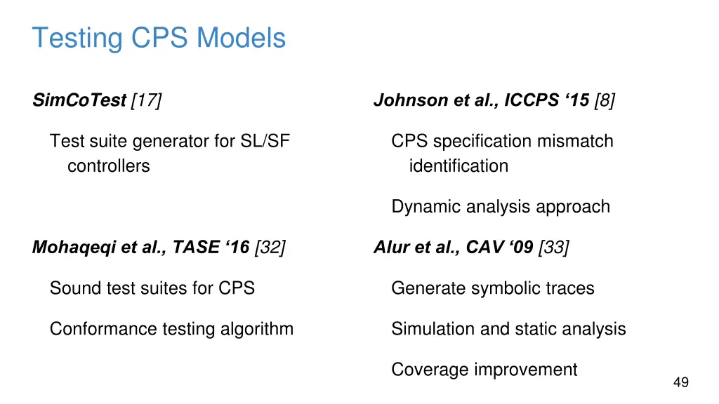 testing cps models