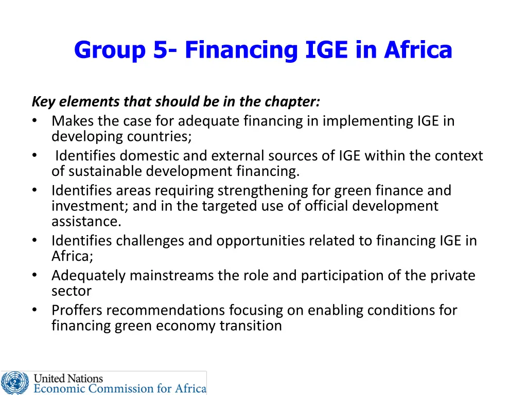 group 5 financing ige in africa