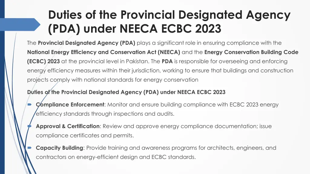 duties of the provincial designated agency
