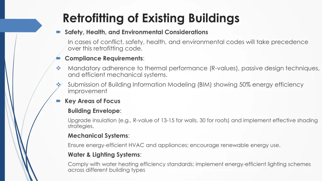 retrofitting of existing buildings