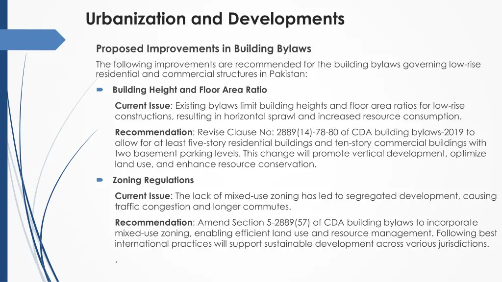 urbanization and developments 1