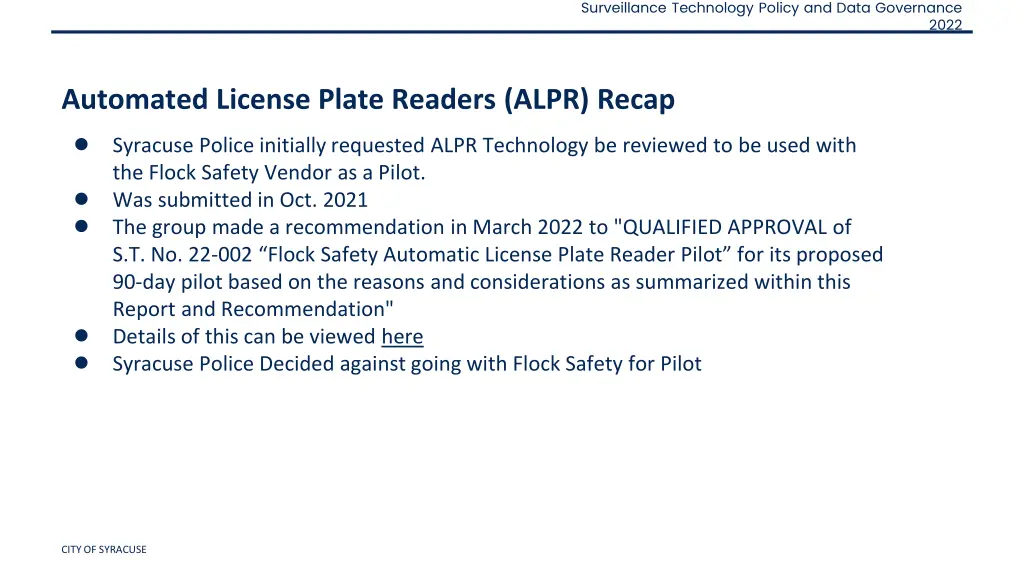 surveillance technology policy and data governance 11