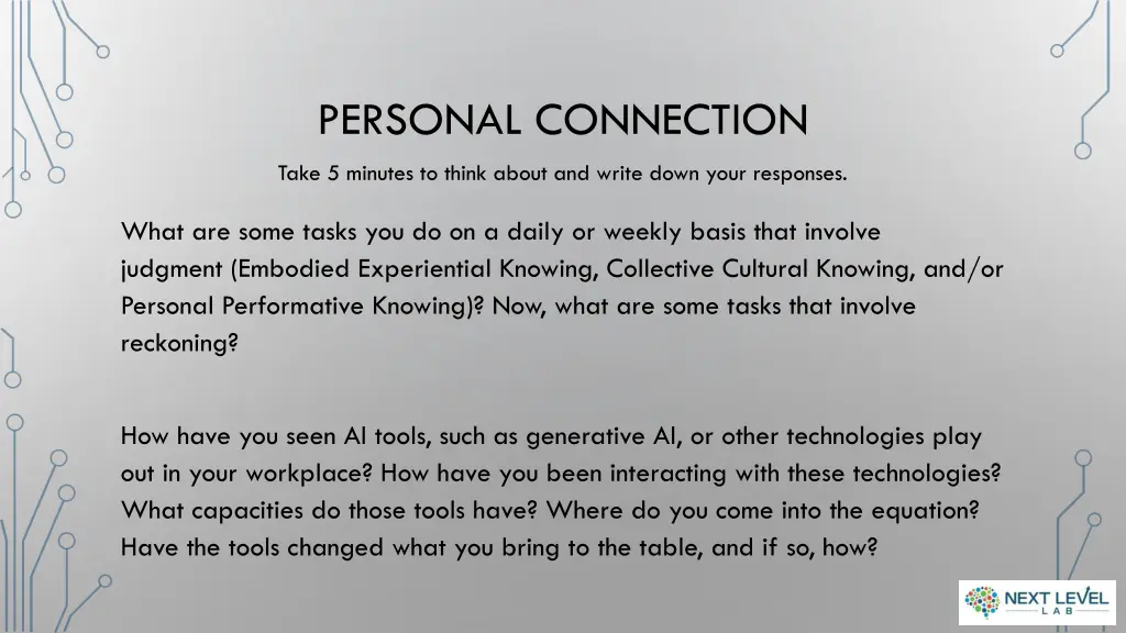 personal connection