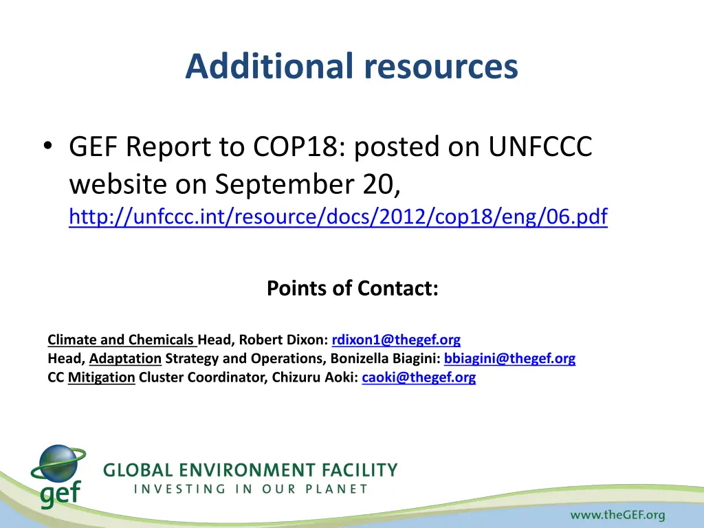 additional resources