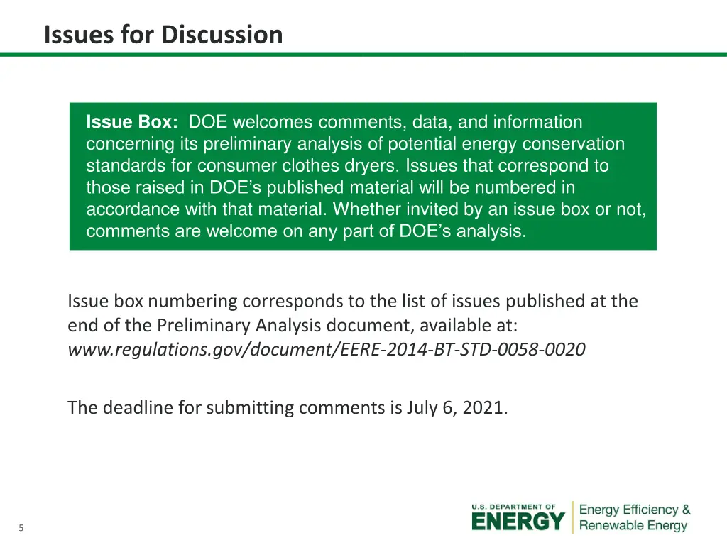 issues for discussion