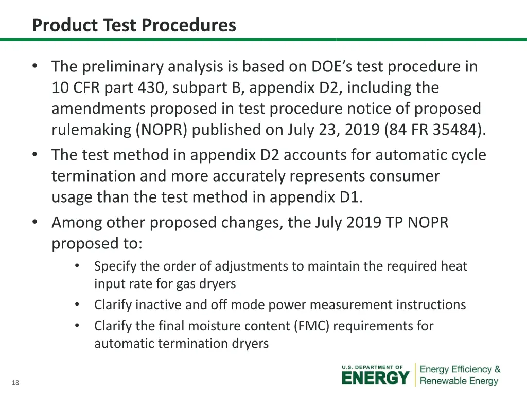 product test procedures
