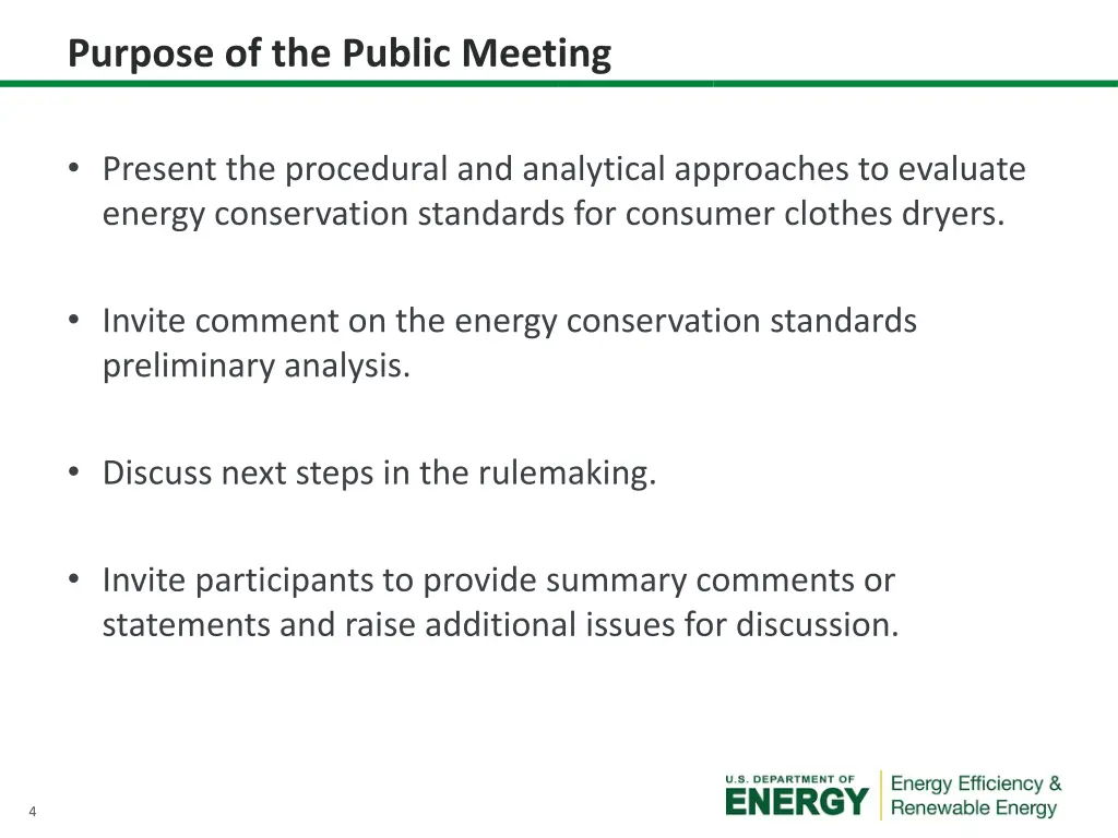 purpose of the public meeting