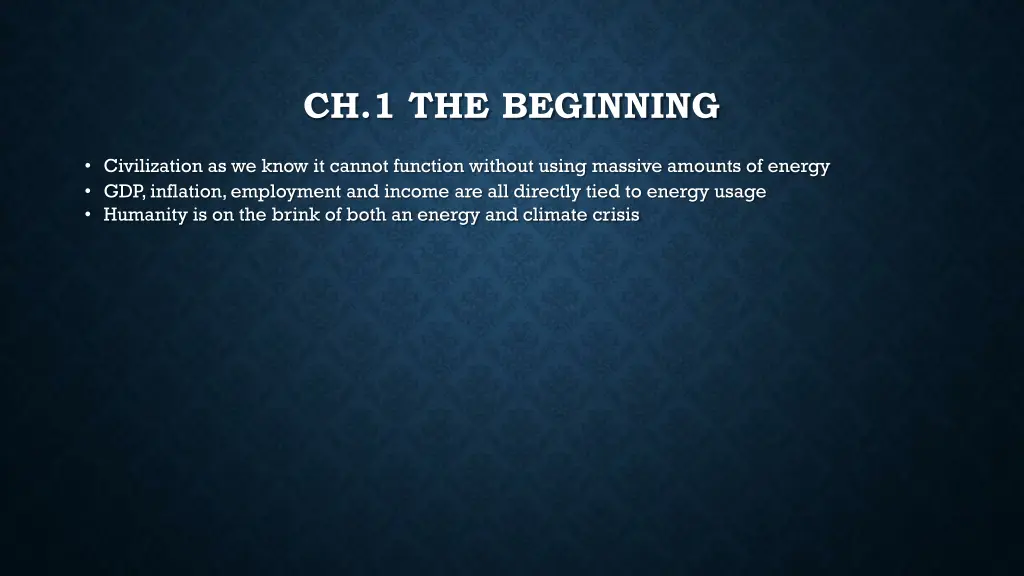 ch 1 the beginning