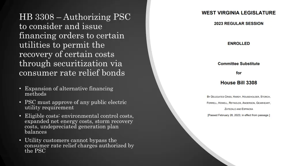 hb 3308 authorizing psc to consider and issue