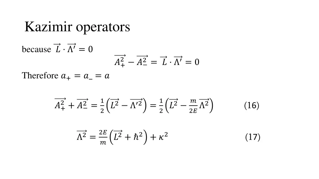 kazimir operators