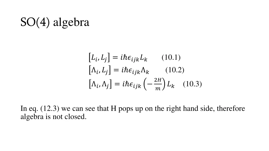 so 4 algebra