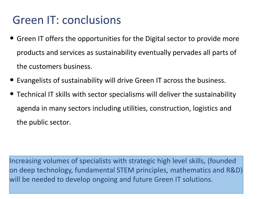green it conclusions